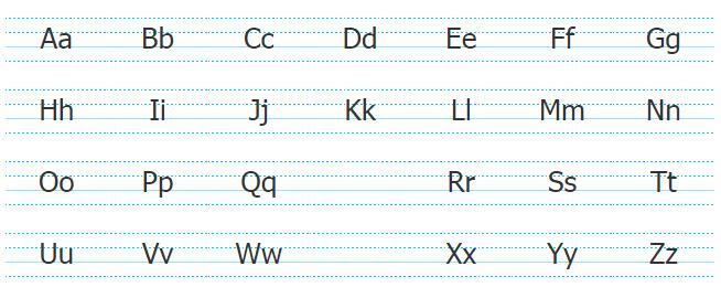 26個(gè)英文字母大寫+小寫